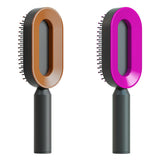 Self Cleaning Hair Brush For Women One-key Cleaning Hair Loss Airbag Massage Scalp Comb Anti-Static Hairbrush